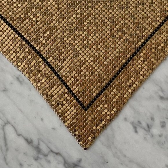 Extra Large Vintage Gold Mesh Bib Scarf Necklace by Whiting & Davis - Picture 7 of 7